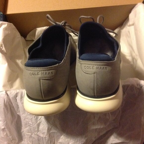 Cole Haan Men's 2.ZeroGrand Gray Nubuck Wingtip Oxford Shoes - 11.5M- New in Box - Picture 4 of 9